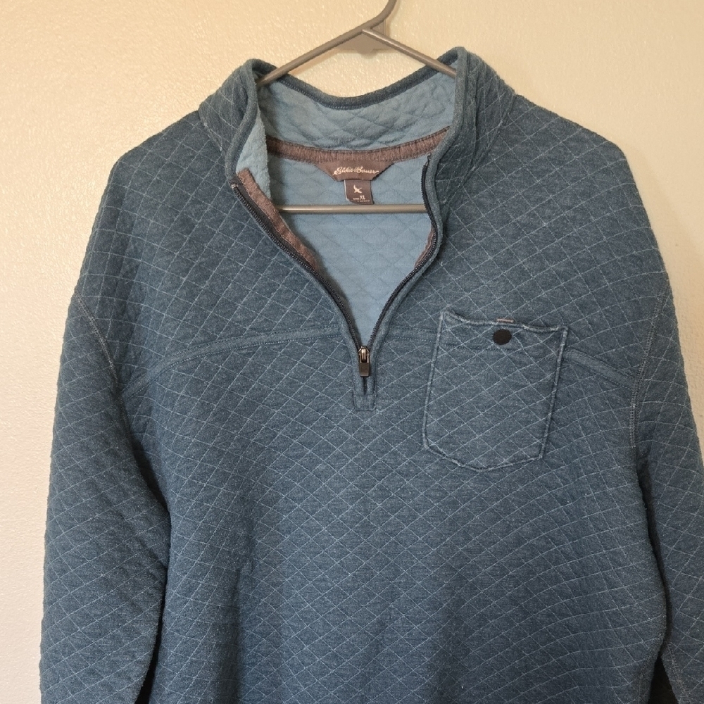 Eddie Bauer | Dark Blue Quilted 1/4 Zip Jacket Size XL